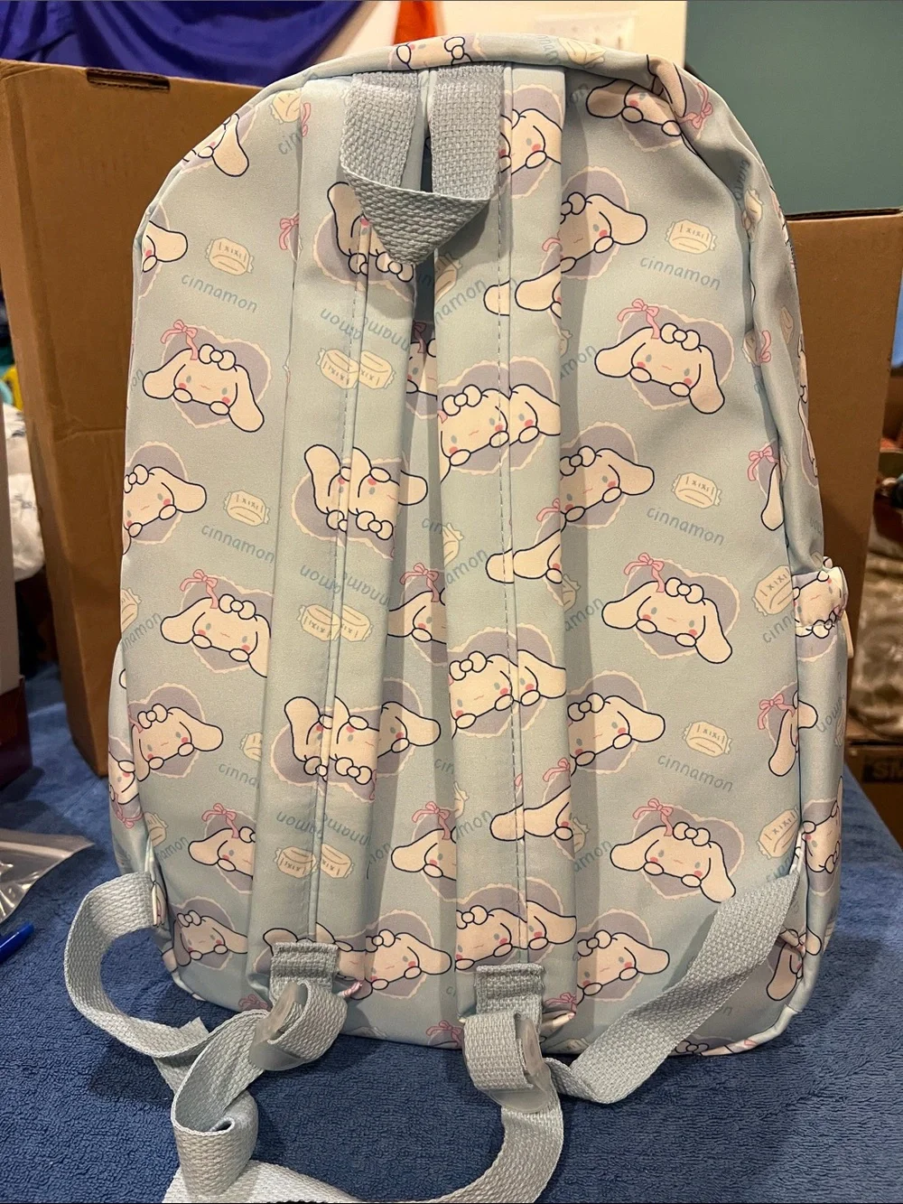 Cinnamoroll Character Backpack - Light Blue with Pink Cheeks